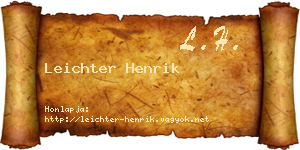 Leichter Henrik névjegykártya